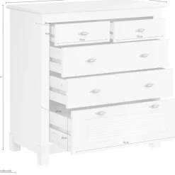 OTTO home Schubkastenkommode »Rauna« aus massiver Kiefer mit 5 Schubladen, Breite 96 cm
