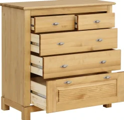 OTTO home Schubkastenkommode »Rauna« aus massiver Kiefer mit 5 Schubladen, Breite 96 cm