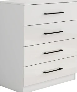 OTTO home Schubkastenkommode »Sylt Schlafzimmerschrank Garderobe Schrank hochglanz« Viel Stauraum im Schlafzimmer mit hochglänzenden Fronten, 1 Stk. tlg. Beistellschrank mit 4 Schubladen
