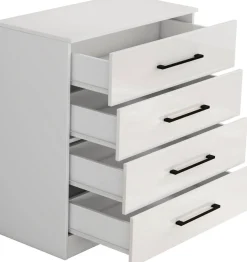 OTTO home Schubkastenkommode »Sylt Schlafzimmerschrank Garderobe Schrank hochglanz« Viel Stauraum im Schlafzimmer mit hochglänzenden Fronten, 1 Stk. tlg. Beistellschrank mit 4 Schubladen