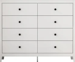 OTTO home Schubkastenkommode »Borkum Sideboard Anrichte mit 6 Schubladen Landhaus weiß« schwarze Griffe aus Metall,Kommode Schrank Wäscheschrank mit 8 Schubladen