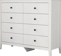 OTTO home Schubkastenkommode »Borkum Sideboard Anrichte mit 6 Schubladen Landhaus weiß« schwarze Griffe aus Metall,Kommode Schrank Wäscheschrank mit 8 Schubladen