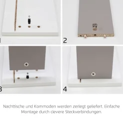 OTTO home Schubkastenkommode »Kommode Sideboard Schubladenkommode Schlafzimmerkommode KOLUNA« Breite 80 cm mit hochwertiger Glasfront,vier große und geräumige Schubladen mit viel Stauraum MADE IN GERMANY