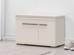 OTTO home Schuhbank »Opera, Schuhschrank, Schuhregal, Schuhtruhe, Breite 76 cm« 1 Stk. tlg. mit Sitzkissen, UV-lackiert, hochwertige Beschläge, Kaschmirfarbe