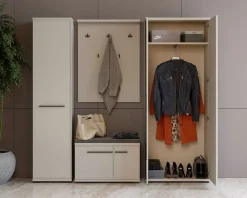 OTTO home Schuhbank »Opera, Schuhschrank, Schuhregal, Schuhtruhe, Breite 76 cm« 1 Stk. tlg. mit Sitzkissen, UV-lackiert, hochwertige Beschläge, Kaschmirfarbe