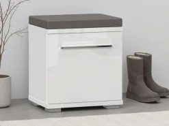 OTTO home Schuhbank »Piano, Sitzbank inkl. Polsterkissen« (H/B/T): 53/46/35cm,UV lackiert, hochglänzend, Soft-Close Funktion