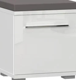 OTTO home Schuhbank »Piano, Sitzbank inkl. Polsterkissen« (H/B/T): 53/46/35cm,UV lackiert, hochglänzend, Soft-Close Funktion