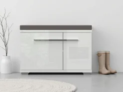 OTTO home Schuhbank »Piano Sitzbank inkl. Polsterkissen, Breite 76 cm« UV lackiert, hochglänzend, Soft-Close Funktion