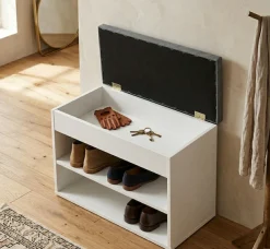OTTO home Schuhbank »Schuchschrank 60,Schuhregal, Schuhtruhe, Schuhkommode, Sitzbank« Inkl. bequemem Sitzkissen mit Stauraum darunter