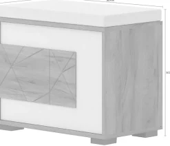 OTTO home Schuhbank »Stela« (H/B/T): 52,5/62,4/35,7cm,hochwertig UV lackiert, mit Sitzkissen