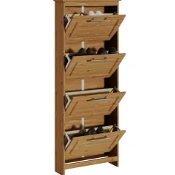 OTTO home Schuhkipper »Lukas, Schuhkommode, schmal, Schuhregal, Schuhorganizer« aus massiver Kiefer, dekorative Fräsungen, Breite 60 cm