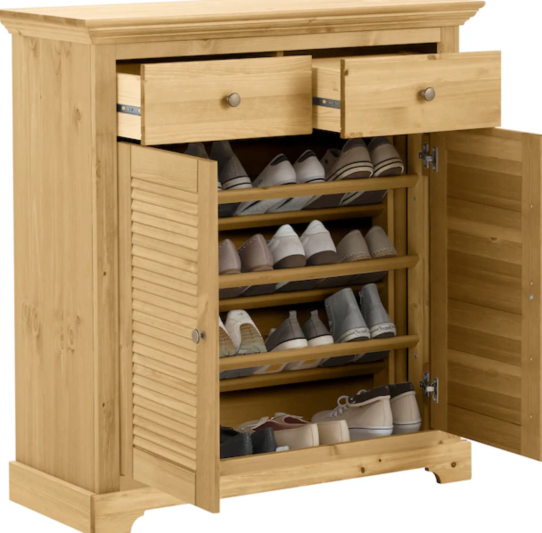 OTTO home Schuhkommode »Ayanna Kommode für ca. 9 Paar Schuhe« Schuhschrank aus massiver Kiefer, FSC®, Breite 94 cm