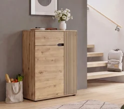 OTTO home Schuhkommode »FJELL, Breite 80cm, 2 Türen, 1 Schubkasten, 3 Einlegeböden, 5 Fächer« Garderobenschrank, Schuhschrank, Kommode, Sideboard, Anrichte