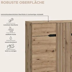 OTTO home Schuhkommode »FJELL, Breite 104cm, 3 Türen, 2 Schubkästen, 6 Einlegeböden, 9 Fächer« Garderobenschrank, Schuhschrank, Kommode, Sideboard, Anrichte