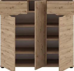 OTTO home Schuhkommode »FJELL, Breite 104cm, 3 Türen, 2 Schubkästen, 6 Einlegeböden, 9 Fächer« Garderobenschrank, Schuhschrank, Kommode, Sideboard, Anrichte