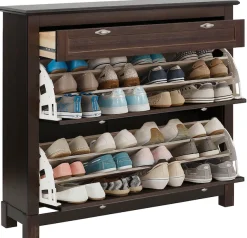 OTTO home Schuhkommode »Rauna Schuhkipper, Schuhschrank« Breite 120 cm,Kiefer massiv, FSC®, 3-Fachschuhtrommel, ca. 24 Paar Schuhe