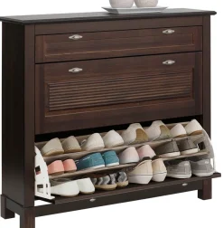 OTTO home Schuhkommode »Rauna Schuhkipper, Schuhschrank« Breite 120 cm,Kiefer massiv, FSC®, 3-Fachschuhtrommel, ca. 24 Paar Schuhe