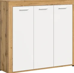 OTTO home Schuhschrank »AOSTA, Höhe 108cm, 3 Türen, 10 Einlegeböden, 12 Fächer« in verschiedenen Farbausführungen erhältlich, individuell kombinierbar,Kommode, Schrank, Sideboard, Flurkommode, Anrichte, Garderobenschrank