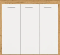 OTTO home Schuhschrank »AOSTA, Höhe 108cm, 3 Türen, 10 Einlegeböden, 12 Fächer« in verschiedenen Farbausführungen erhältlich, individuell kombinierbar,Kommode, Schrank, Sideboard, Flurkommode, Anrichte, Garderobenschrank
