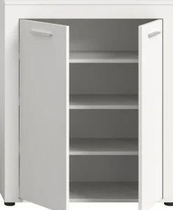 OTTO home Schuhschrank »AOSTA, Höhe 95cm, 2 Türen, 3 Einlegeböden, 4 Fächer« in verschiedenen Farbausführungen erhältlich, individuell kombinierbar,Kommode, Schrank, Sideboard, Flurkommode, Anrichte, Garderobenschrank