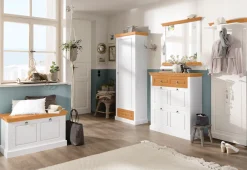 OTTO home Schuhschrank »Basilico« aus massiver Kiefer, FSC®, Breite 90 cm, mit Schublade, Kassettenoptik