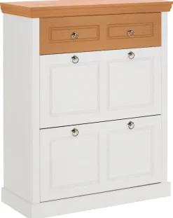 OTTO home Schuhschrank »Basilico« aus massiver Kiefer, FSC®, Breite 90 cm, mit Schublade, Kassettenoptik