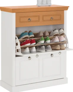 OTTO home Schuhschrank »Basilico« aus massiver Kiefer, FSC®, Breite 90 cm, mit Schublade, Kassettenoptik