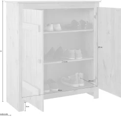 OTTO home Schuhschrank »Bertram« Massivholz, 2 verstellbare Einlegeböden, Magnetverschluss,Höhe 110 cm