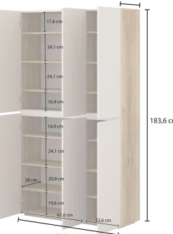 OTTO home Schuhschrank »Criss moderner Griffloser Stauschrank, Allzweckschrank, Schuhkommode« Mehrzweckschrank,Breite 105 cm, inclusive 12 verstellbare Einlegeböden