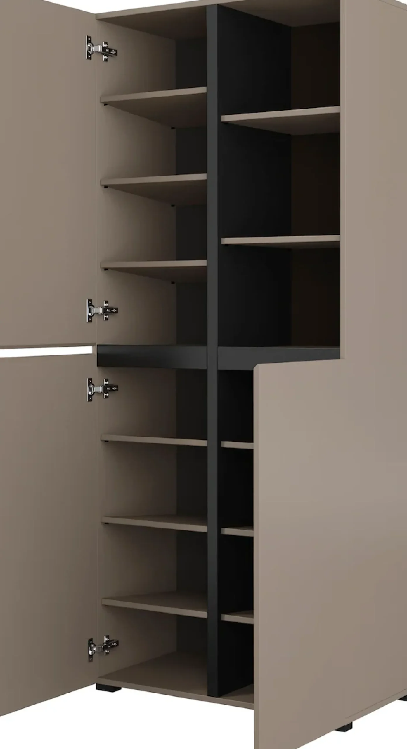 OTTO home Schuhschrank »Cross, Höhe 183,5cm, modernes griffloses Schuhregal mit 3 Türen« Hochschrank mit viel Stauraum, Platz für ca. 24 Paar Schuhe