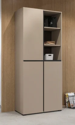 OTTO home Schuhschrank »Cross, Höhe 183,5cm, modernes griffloses Schuhregal mit 3 Türen« Hochschrank mit viel Stauraum, Platz für ca. 24 Paar Schuhe