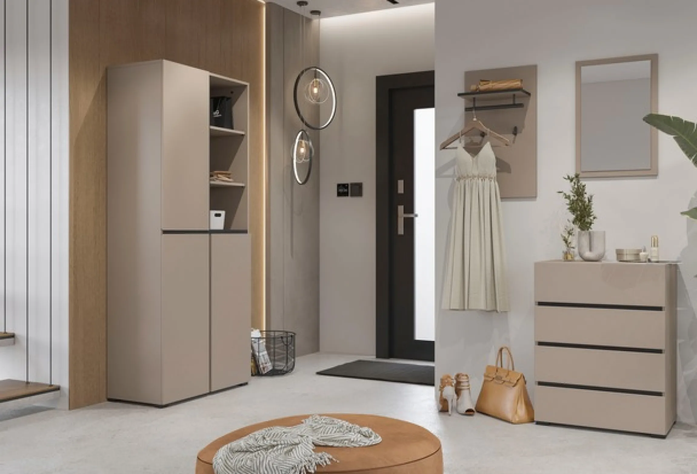 OTTO home Schuhschrank »Cross, Höhe 183,5cm, modernes griffloses Schuhregal mit 3 Türen« Hochschrank mit viel Stauraum, Platz für ca. 24 Paar Schuhe