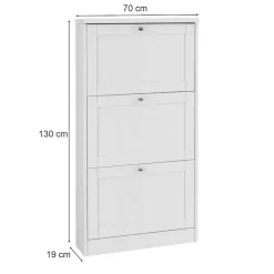 OTTO home Schuhschrank »Heide« Breite 70 cm, mit 3 Klappen und Facettenfront, Höhe ca. 130 cm