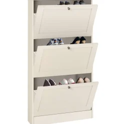 OTTO home Schuhschrank »Heide« Breite 70 cm, mit 3 Klappen und Facettenfront, Höhe ca. 130 cm