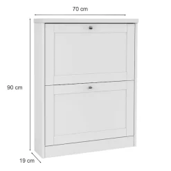 OTTO home Schuhschrank »Heide« Breite 70 cm, mit 2 Klappen und Facettenfront