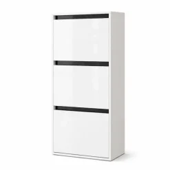 OTTO home Schuhschrank »Locco, Schuhregal, Schuhkommode, Breite 50 cm« Schuhkipper, UV-lackiert, Hochglanz, grifflos, 3-türig
