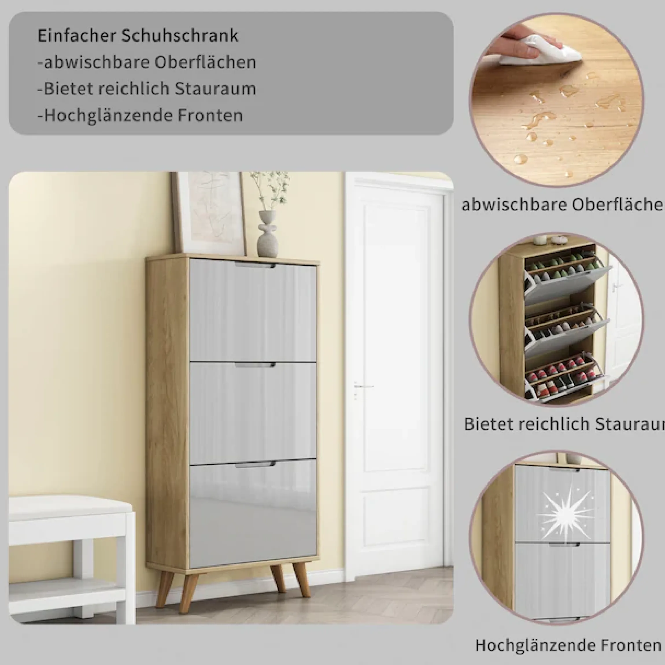 OTTO home Schuhschrank »Lund« FSC-zertifiziertem Holz, ABS-Kanten, Breite 62 cm