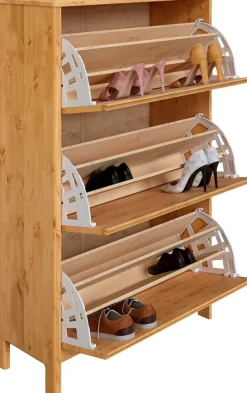 OTTO home Schuhschrank »Luven« FSC® zertifiziertes Massivholz, mit 3 Klappen