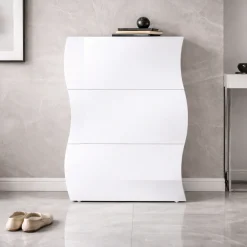 OTTO home Schuhschrank »Luxor 3, Schuhklapper, Schuhkommode, Höhe 121 cm« UV-lackiert, Hochglanz, grifflos, 3-Klappen
