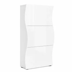 OTTO home Schuhschrank »Luxor 3, Schuhklapper, Schuhkommode, Höhe 121 cm« UV-lackiert, Hochglanz, grifflos, 3-Klappen