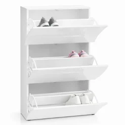 OTTO home Schuhschrank »Luxor 3, Schuhklapper, Schuhkommode, Höhe 121 cm« UV-lackiert, Hochglanz, grifflos, 3-Klappen