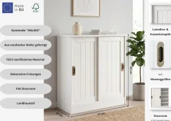 OTTO home Schuhschrank »Malmö Schuhkommode mit Schiebetüren« B/T/H: 77/37/89 cm,aus massiver FSC®-zertifizierter Kiefer,Breite 77 cm