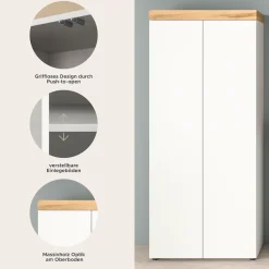 OTTO home Schuhschrank »MAMBO, TOPSELLER!, Höhe 179 cm, 2 Türen, 9 Einlegeböden« 1 Stk. tlg. Schuhschrank, Schuhkommode, Flur, Diele