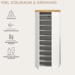 OTTO home Schuhschrank »MAMBO, TOPSELLER!, Höhe 179 cm, 2 Türen, 9 Einlegeböden« 1 Stk. tlg. Schuhschrank, Schuhkommode, Flur, Diele