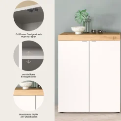OTTO home Schuhschrank »MAMBO II, Breite 77 cm, 2 Türen, 5 Einlegeböden« 1 Stk. tlg. Schuhschrank, Schuhkommode, Flur, Diele
