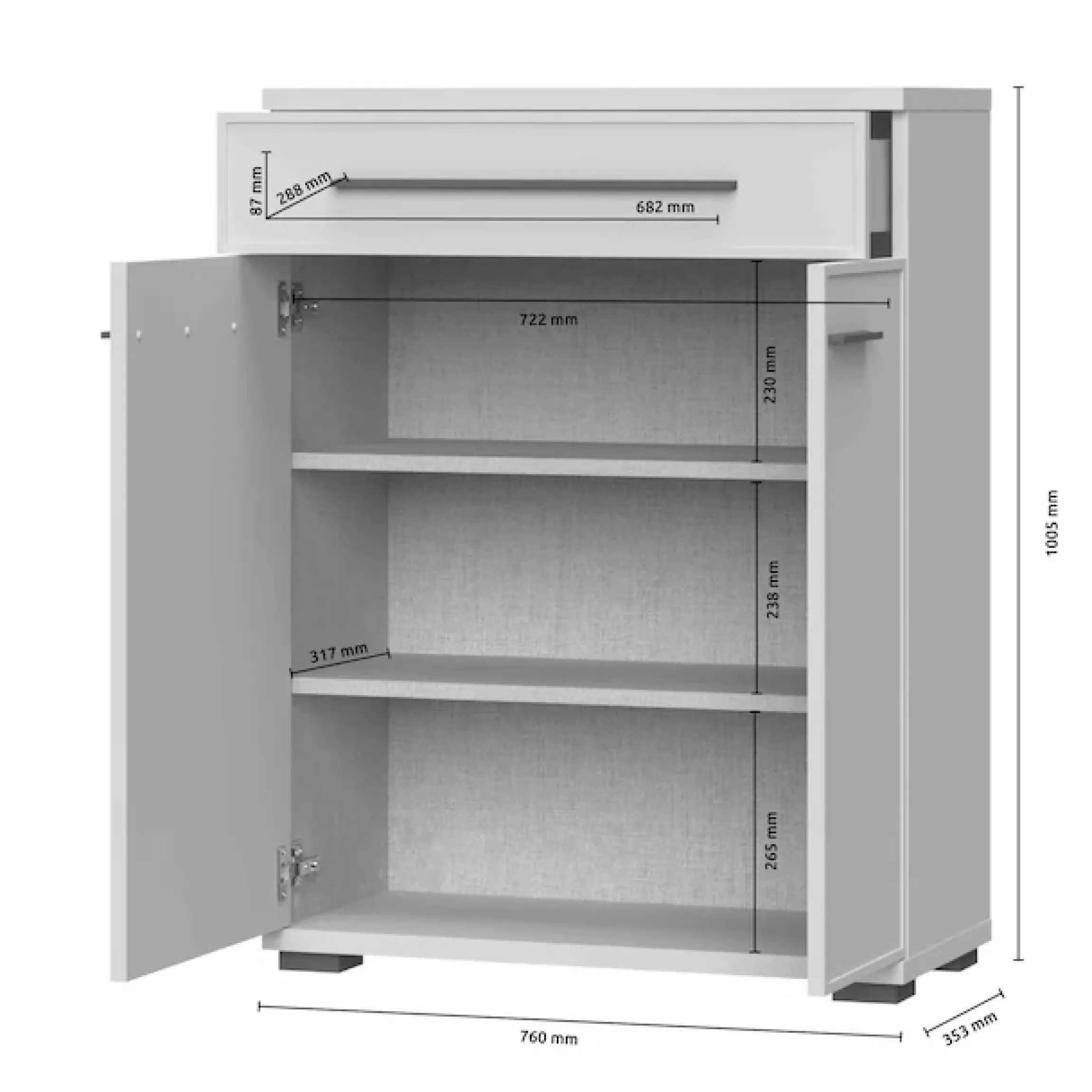OTTO home Schuhschrank »Opera, Schuhkommode, Schuhregal« 1 Stk. tlg. UV-lackiert, Soft-Close Funktion, H/B/T 101/76/36cm