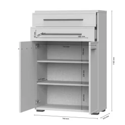 OTTO home Schuhschrank »Opera, Schuhkommode, Schuhregal« (H/B/T): 117/76/36cm, 1 Stk. tlg. UV-lackiert, hochwertige Beschläge, Soft-Close Funktion