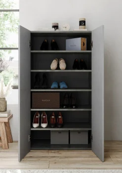OTTO home Schuhschrank »Pratiko Breite 63 cm, Höhe 114 cm, Schuhregal mit 6 Ebenen,« Schuhkommode, 2 Türen, Platz für bis zu 15 Paar Schuhe