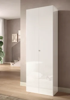 OTTO home Schuhschrank »SMILE Breite 63 cm, Höhe 184 cm, Schuhregal mit 7 Ebenen,« Schuhkommode in Weiss Hochglanz Lack