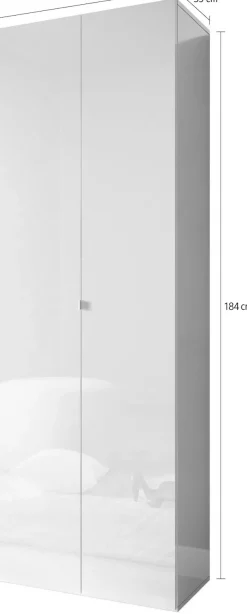 OTTO home Schuhschrank »SMILE Breite 63 cm, Höhe 184 cm, Schuhregal mit 7 Ebenen,« Schuhkommode in Weiss Hochglanz Lack